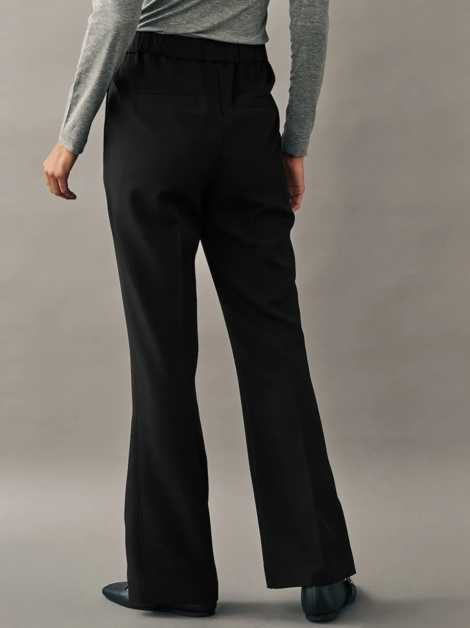 Noir - Pantalon bootcut habillé