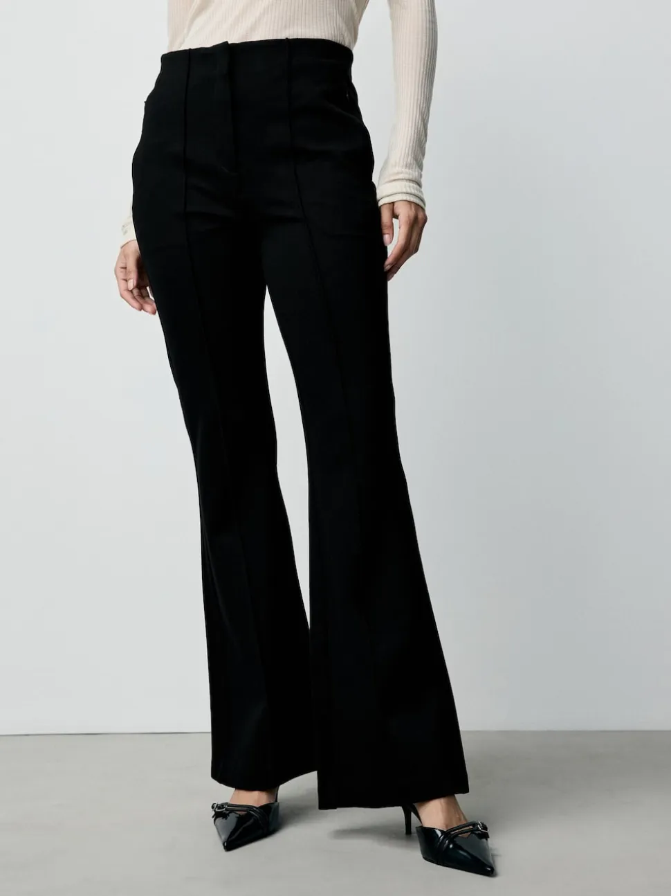 Noir - Pantalon bootcut sculptant