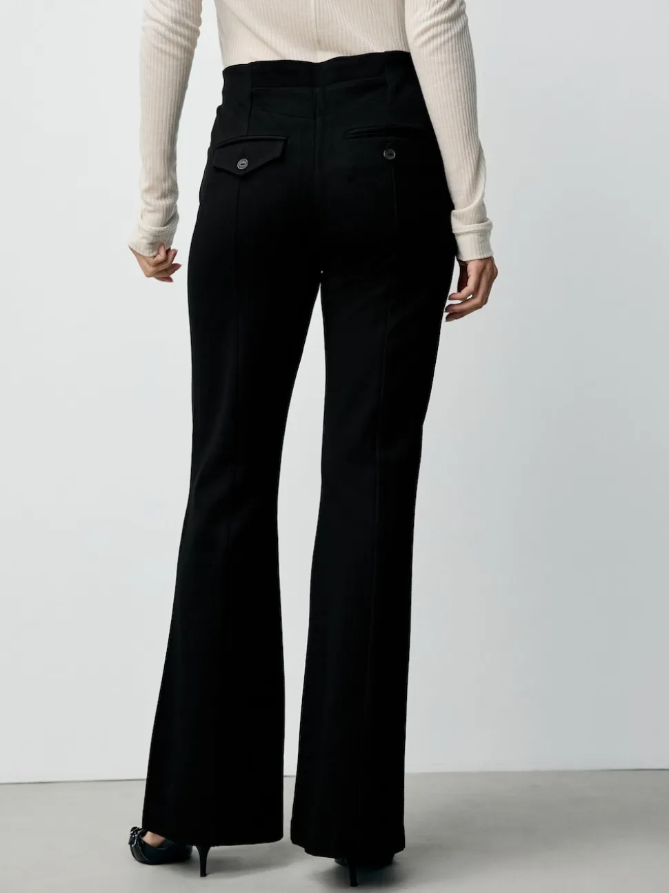 Noir - Pantalon bootcut sculptant