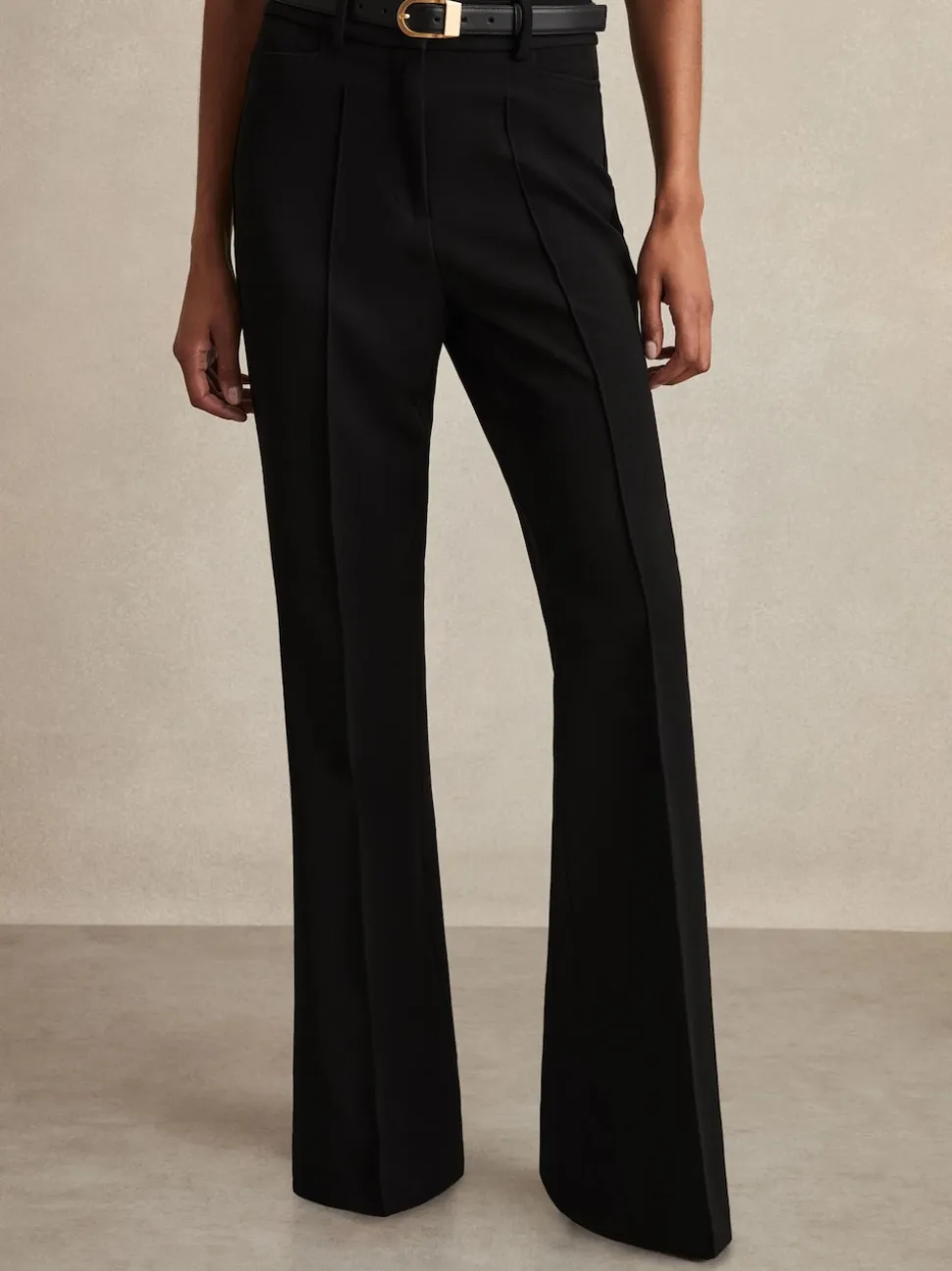 Noir - Pantalon de costume Reiss Gabi évasé