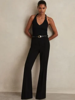 Noir - Pantalon de costume Reiss Gabi évasé