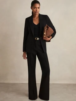 Noir - Pantalon de costume Reiss Gabi évasé