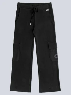 Noir - Pantalon de jogging large cargo femme