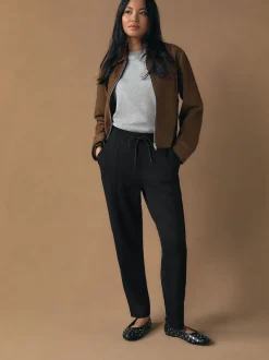 Noir - Pantalon de jogging fuselé en jersey