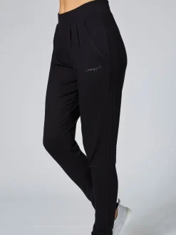 Noir - Pantalon de jogging Pineapple Viscose décontracté en jersey