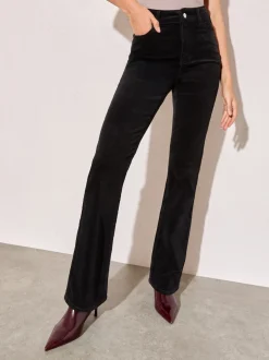 Noir - Pantalon Friends Like These bootcut en velours côtelé
