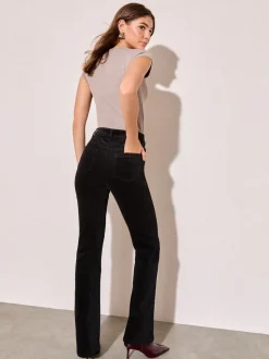 Noir - Pantalon Friends Like These bootcut en velours côtelé