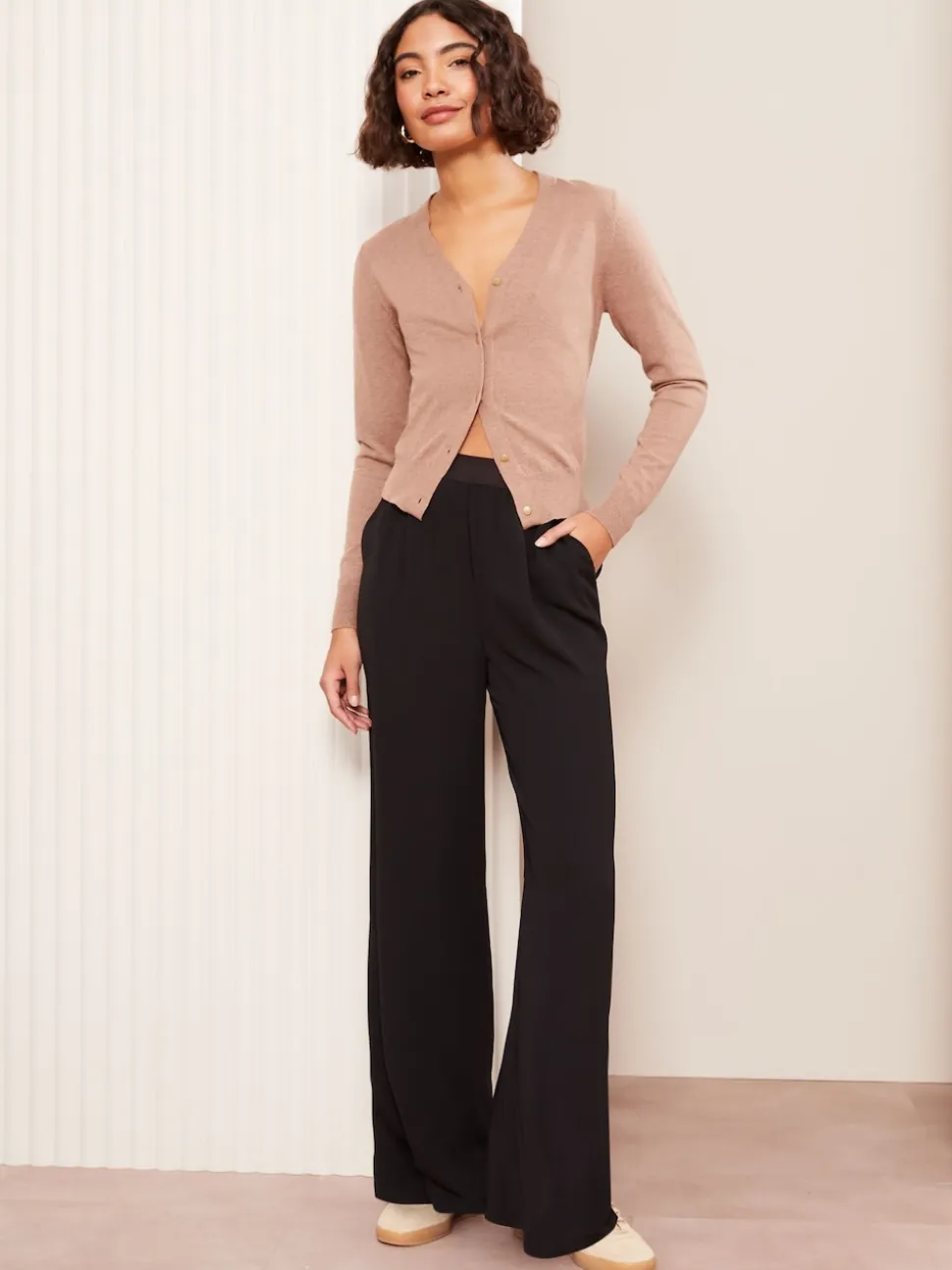 Noir - Pantalon Friends Like These à taille élastique