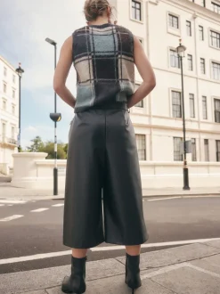 Noir - Pantalon Jort en similicuir