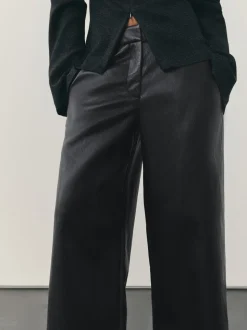 Noir - Pantalon large en similicuir Nodinary