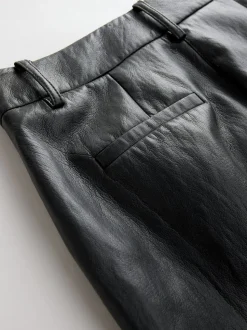 Noir - Pantalon large en similicuir Nodinary