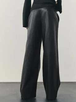Noir - Pantalon large en similicuir Nodinary