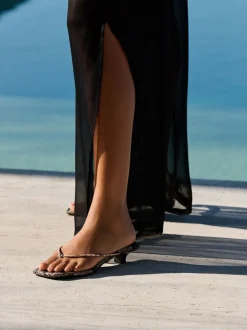 Noir - Pantalon large transparent Beach