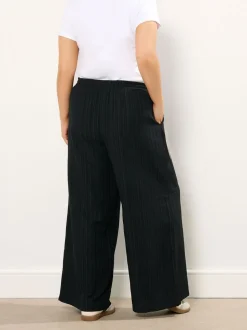 Noir - Pantalon large Yours Curve froissé