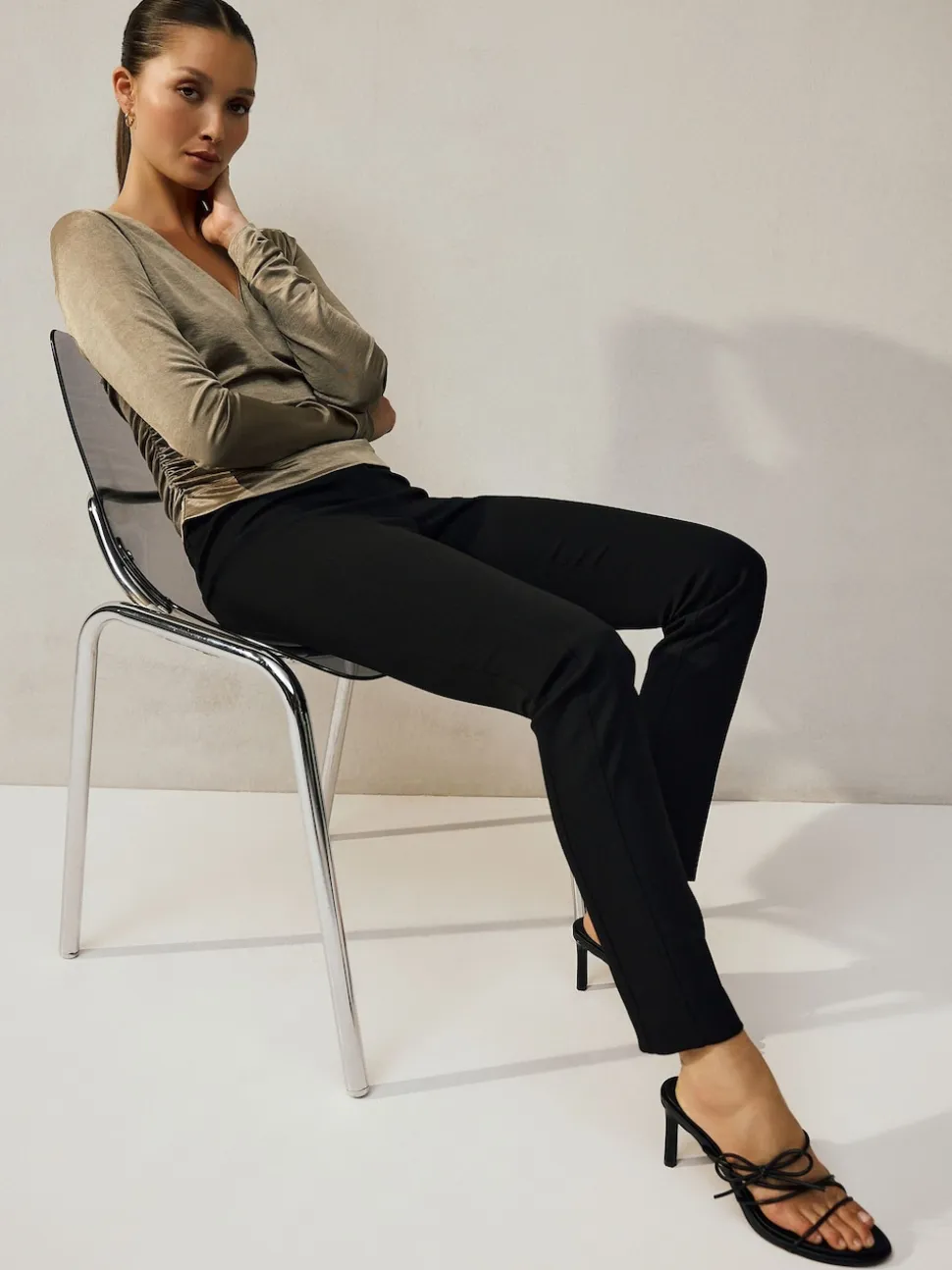 Noir - Pantalon militaire sculptant