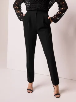 Noir - Pantalon sablier ajusté