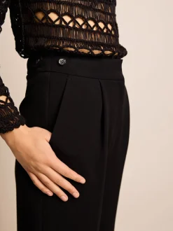 Noir - Pantalon sablier ajusté