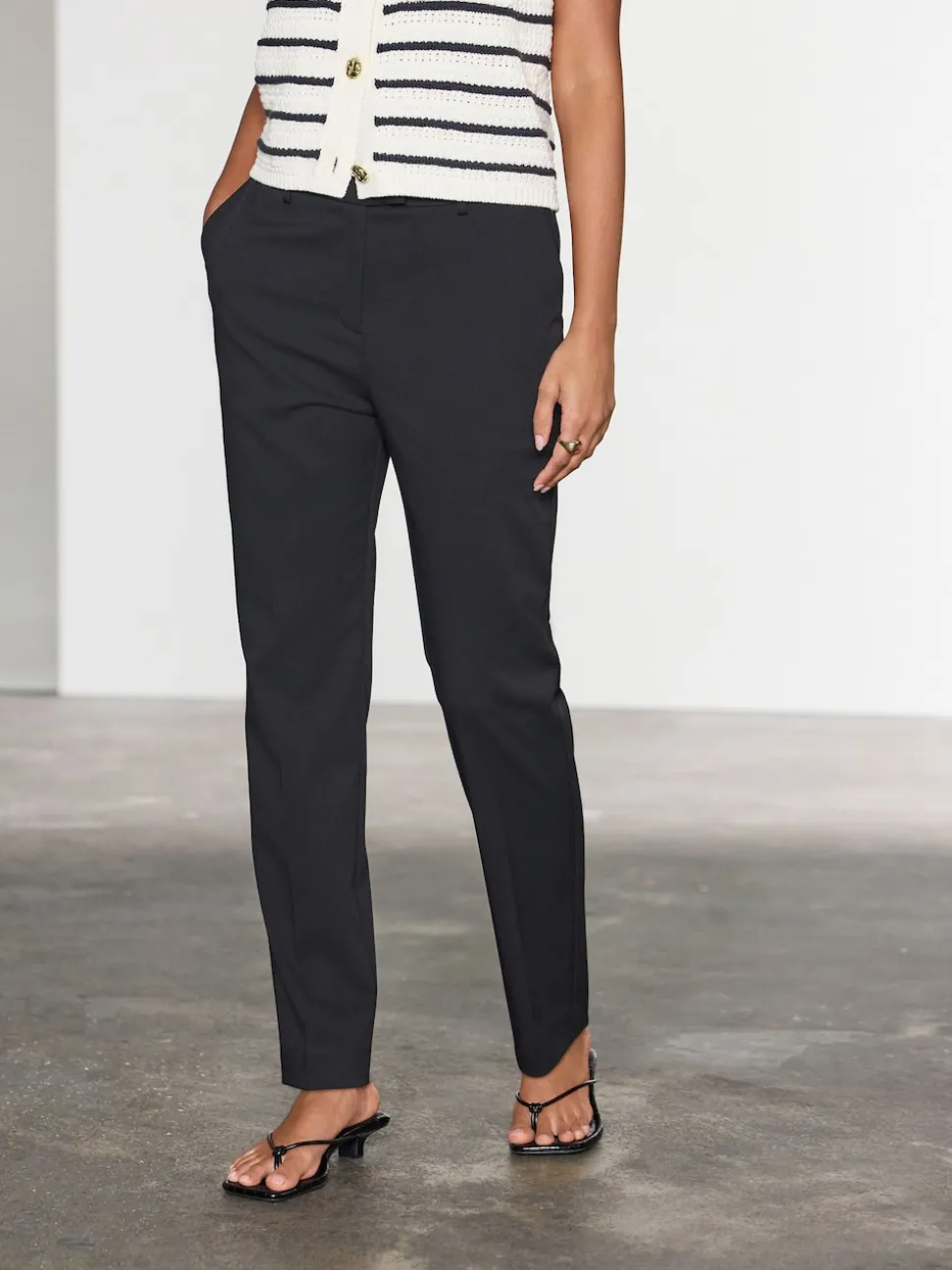 Noir - Pantalon slim ajusté