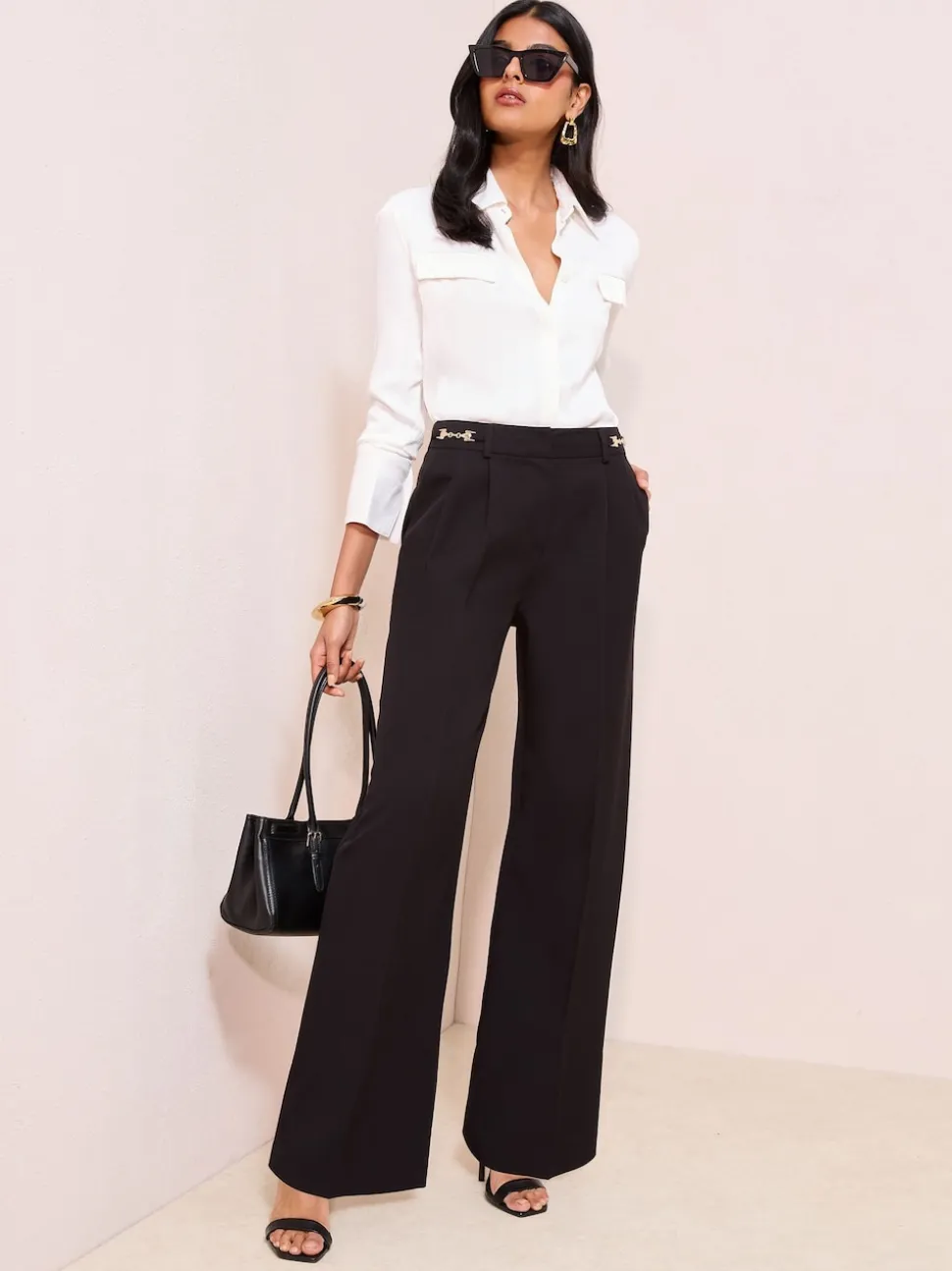 Noir - Pantalons amples haut de gamme Friends Like These X Lucy Mecklenburgh