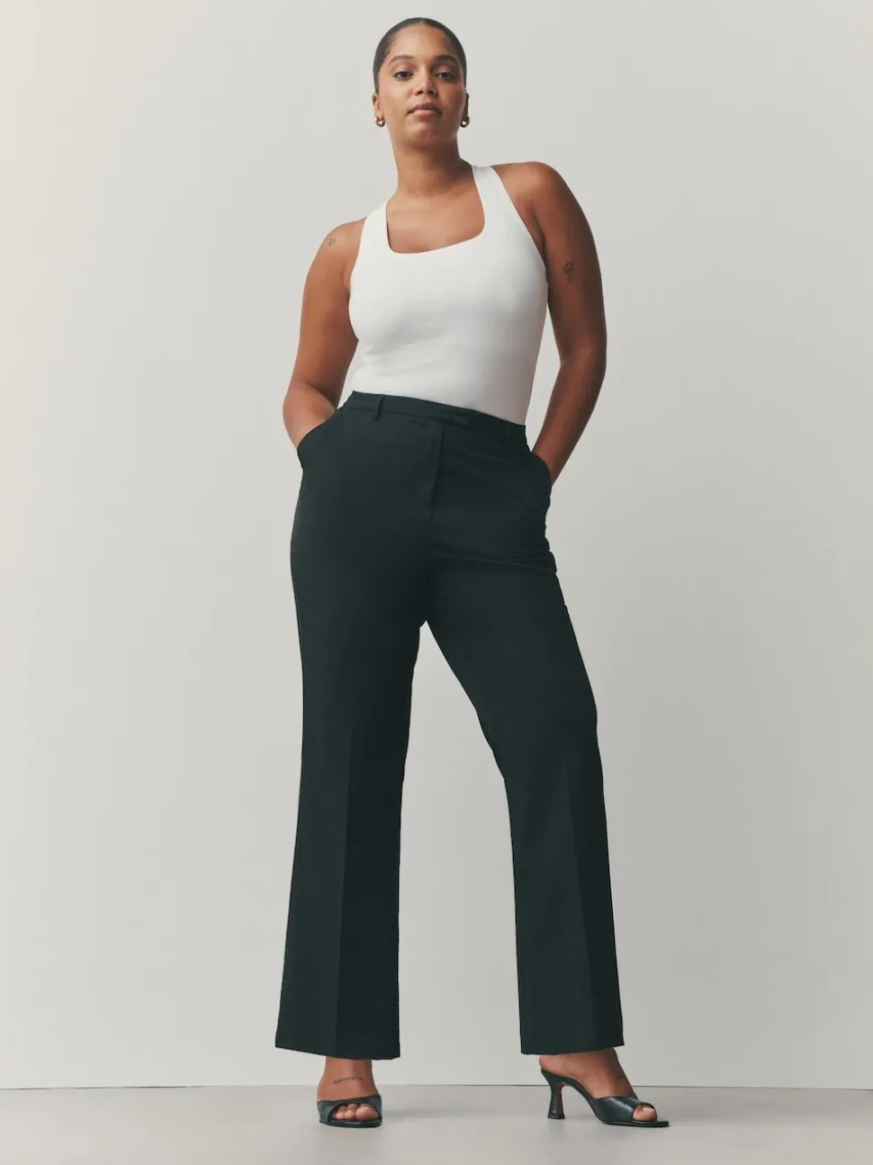 Noir - Pantalons bootcut Ajusté Hourglass