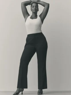 Noir - Pantalons bootcut Ajusté Hourglass
