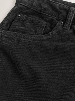 Noir - Pantalons coupe ballon en velours côtelé