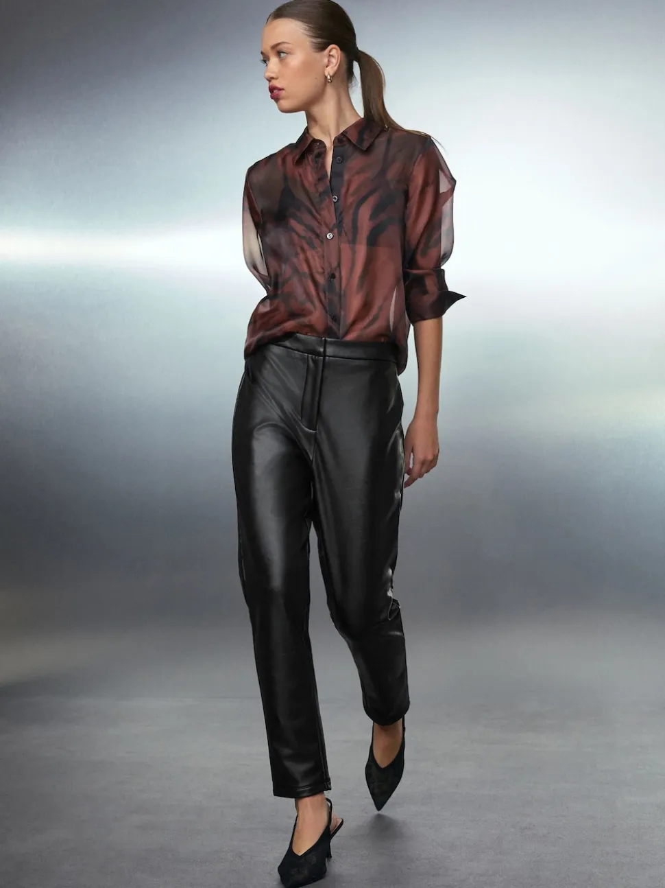Noir - Pantalons skinny en similicuir