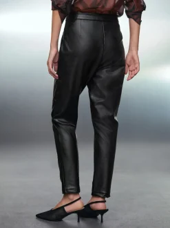Noir - Pantalons skinny en similicuir