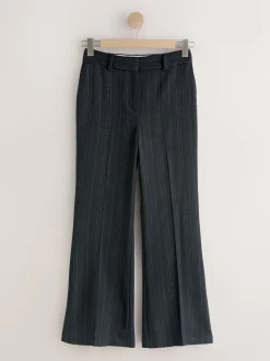 Noir - Pantalons évasés rayés