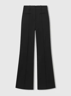 Noir - Pantalons évasés taille haute Reiss Claude