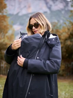 Noir - Parka de maternité et de bébé Seraphine 3 en 1 avec doublure en imitation peau de mouton