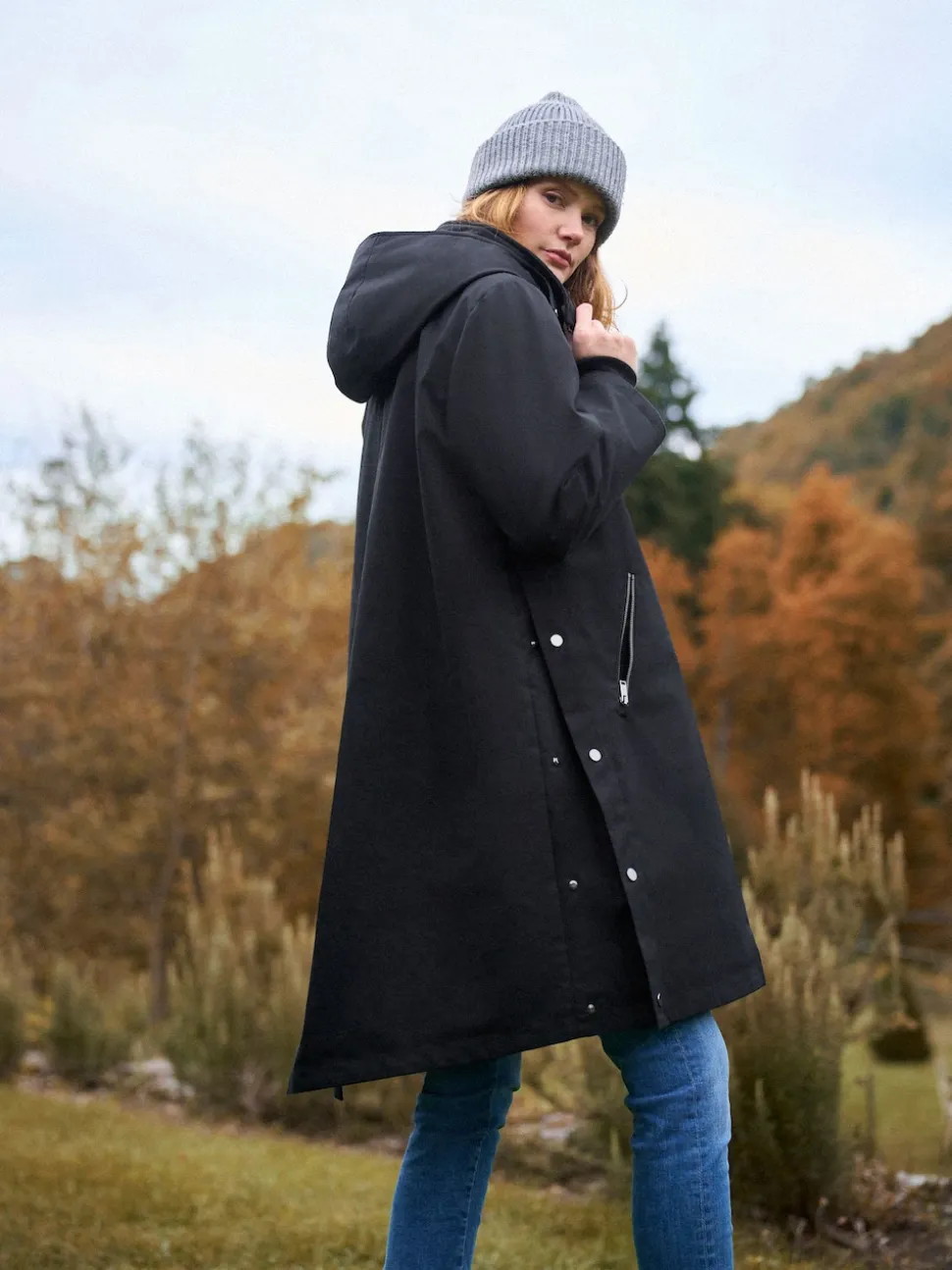 Noir - Parka de maternité et de bébé Seraphine 3 en 1 avec doublure en imitation peau de mouton