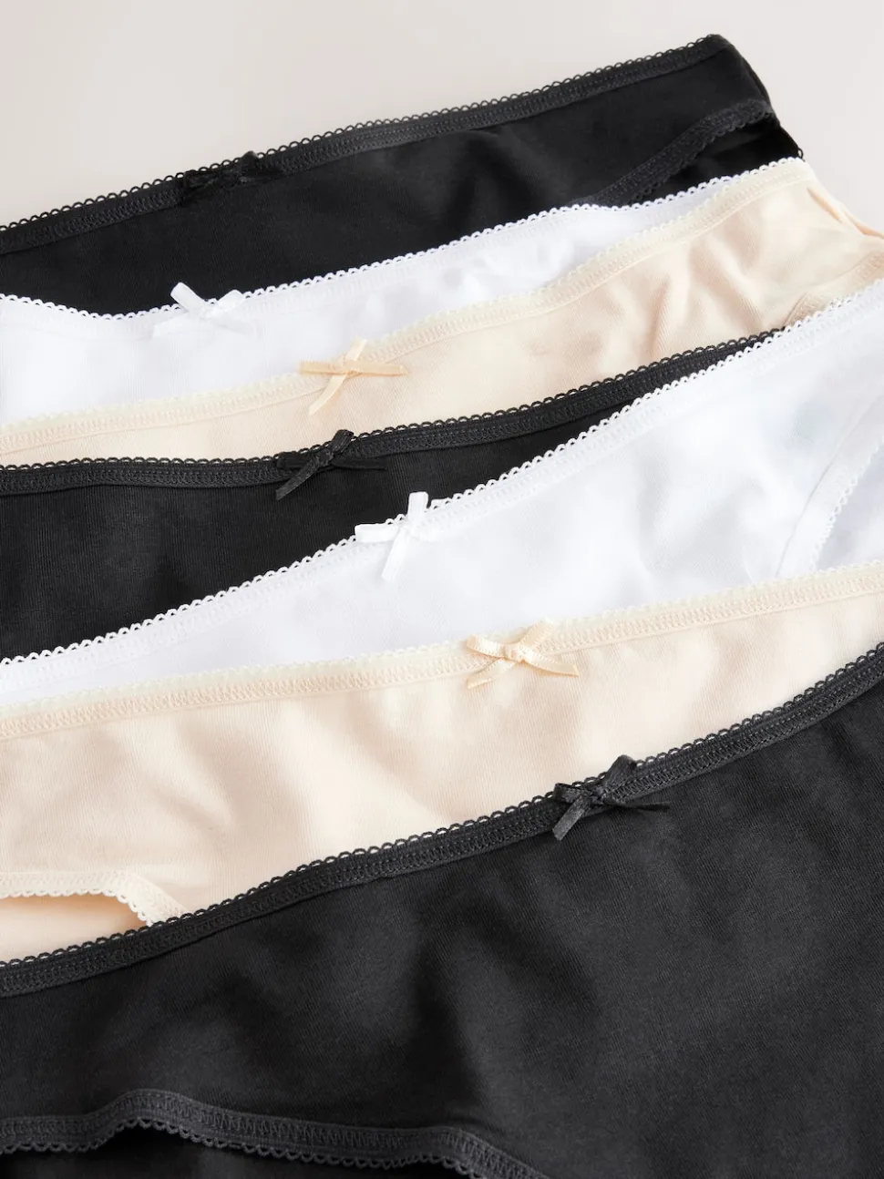 Noir / Pastel Rose Nude / Blanc - Culotte en coton riche 7 Pack