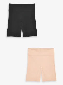 Noir / Pastel Rose Nude - Lot de shorts anti-frottement sans 2