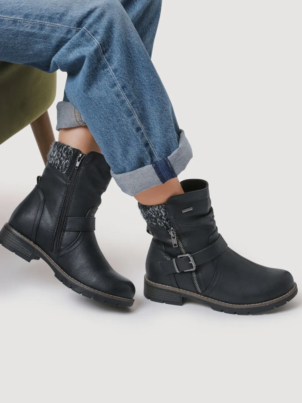 Noir - Pavers Bottes de motard décontractées