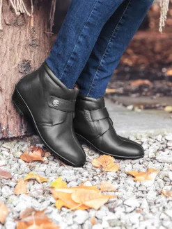 Noir - pavers Coupe ample Bottes/Bottines pour femme en cuir