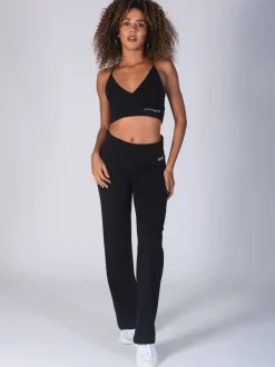 Noir - Pineapple Pantalons en jersey à ceinture repliée pour femmes
