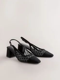 Noir à pois - Chaussures à talons carrés Forever Comfort® à bout carré