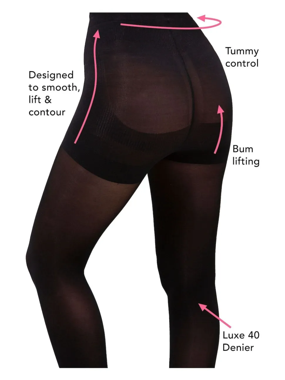 Noir - Pour Moi Definitions 40 Denier Shaping Control Tights