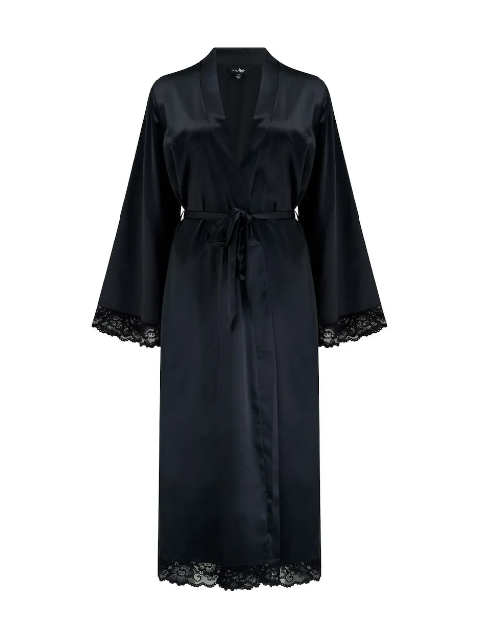 Noir - Pour Moi Dusk Satin Robe mi-longue à manches kimono