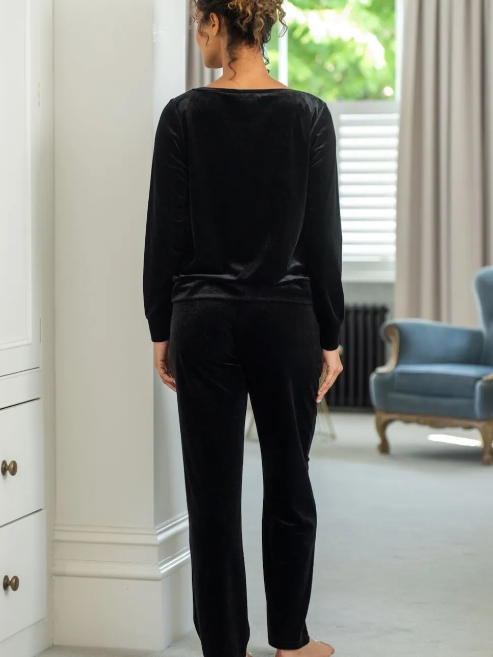Noir - Pour Moi Velour Lounge Pyjamas Set