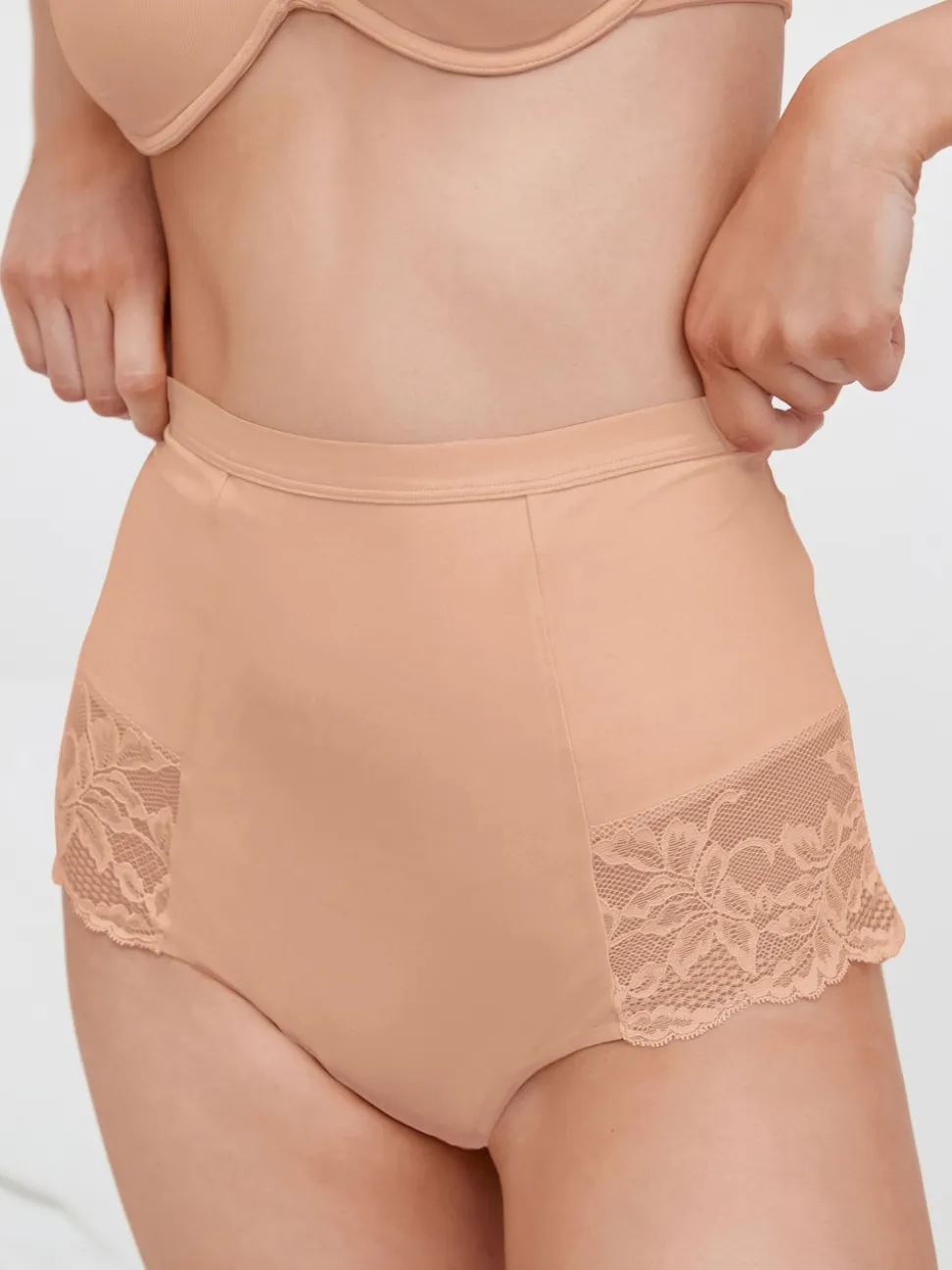 Noir / Praline Nude - Imprimé Gainant Culotte brésilienne dos lacé 2 Lot
