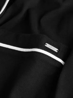 Noir - Pyjama en jersey boutonné