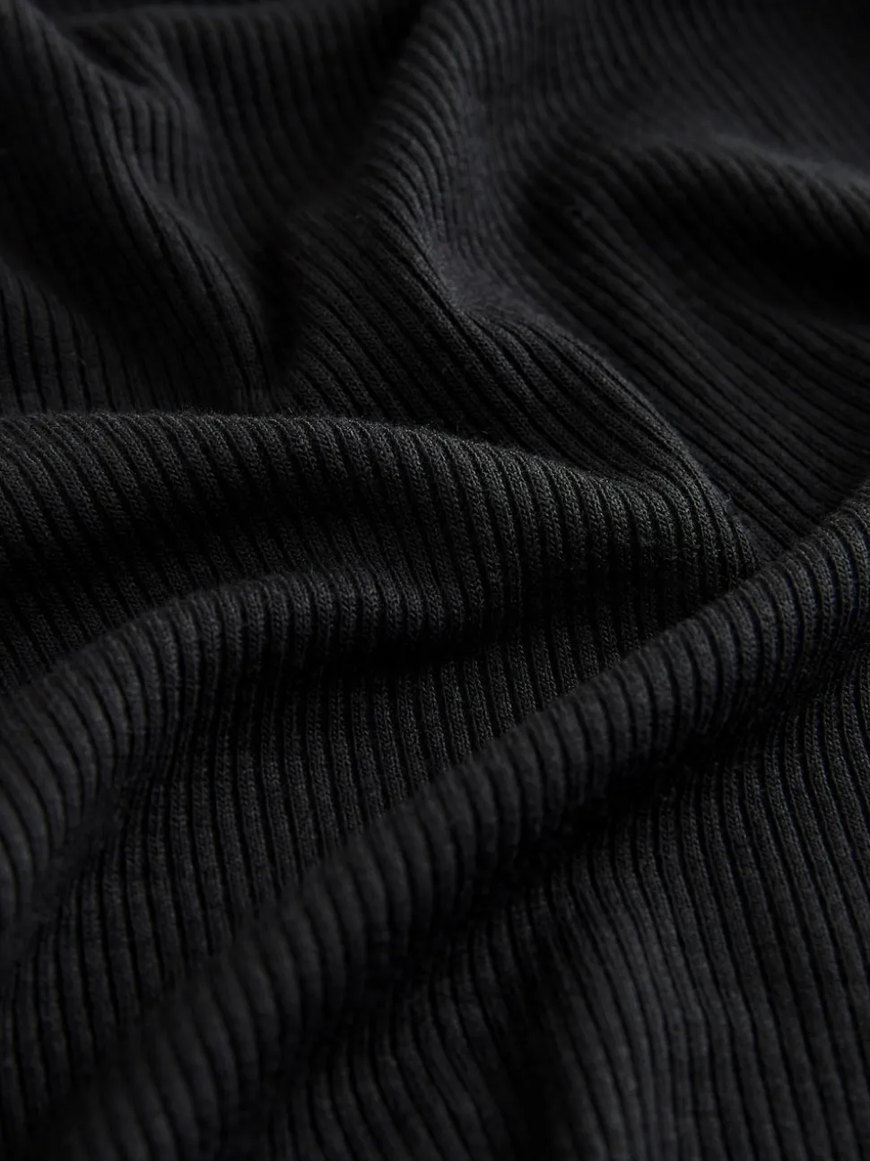 Noir - Pyjamas Manche longue côtelé