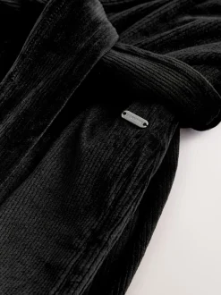 Noir - Robe de chambre Studio douillette en velours côtelé