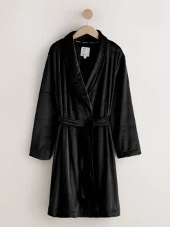 Noir - Robe de chambre Studio douillette en velours côtelé