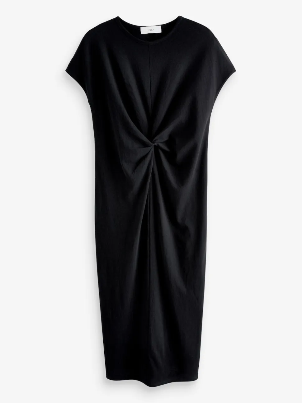 Noir - Robe d’été t-shirt à manches courtes torsadée