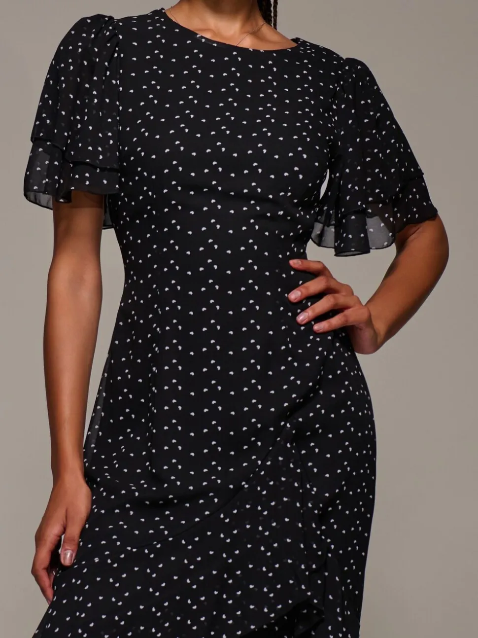 Noir - Robe Jolie Moi Midaxi en mousseline à volants