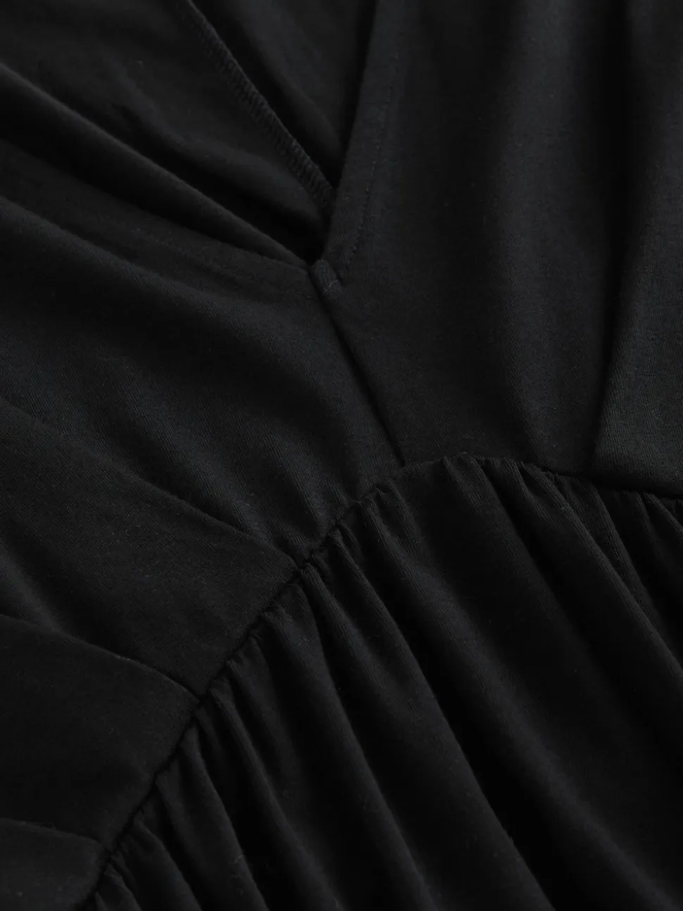 Noir - Robe longue caftan en jersey