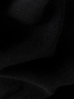 Noir - Robe Tablier en maille à superpositions